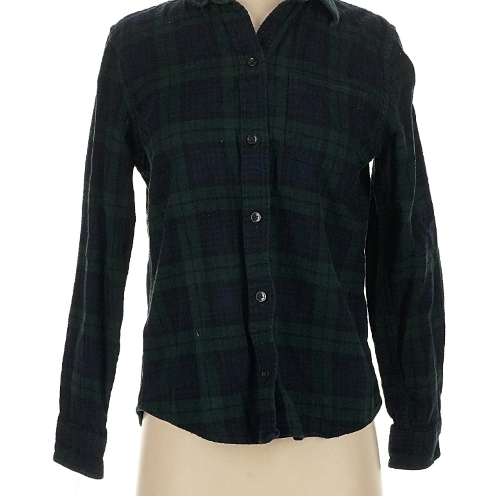 L.L. Bean Green and Blue Plaid Shirt